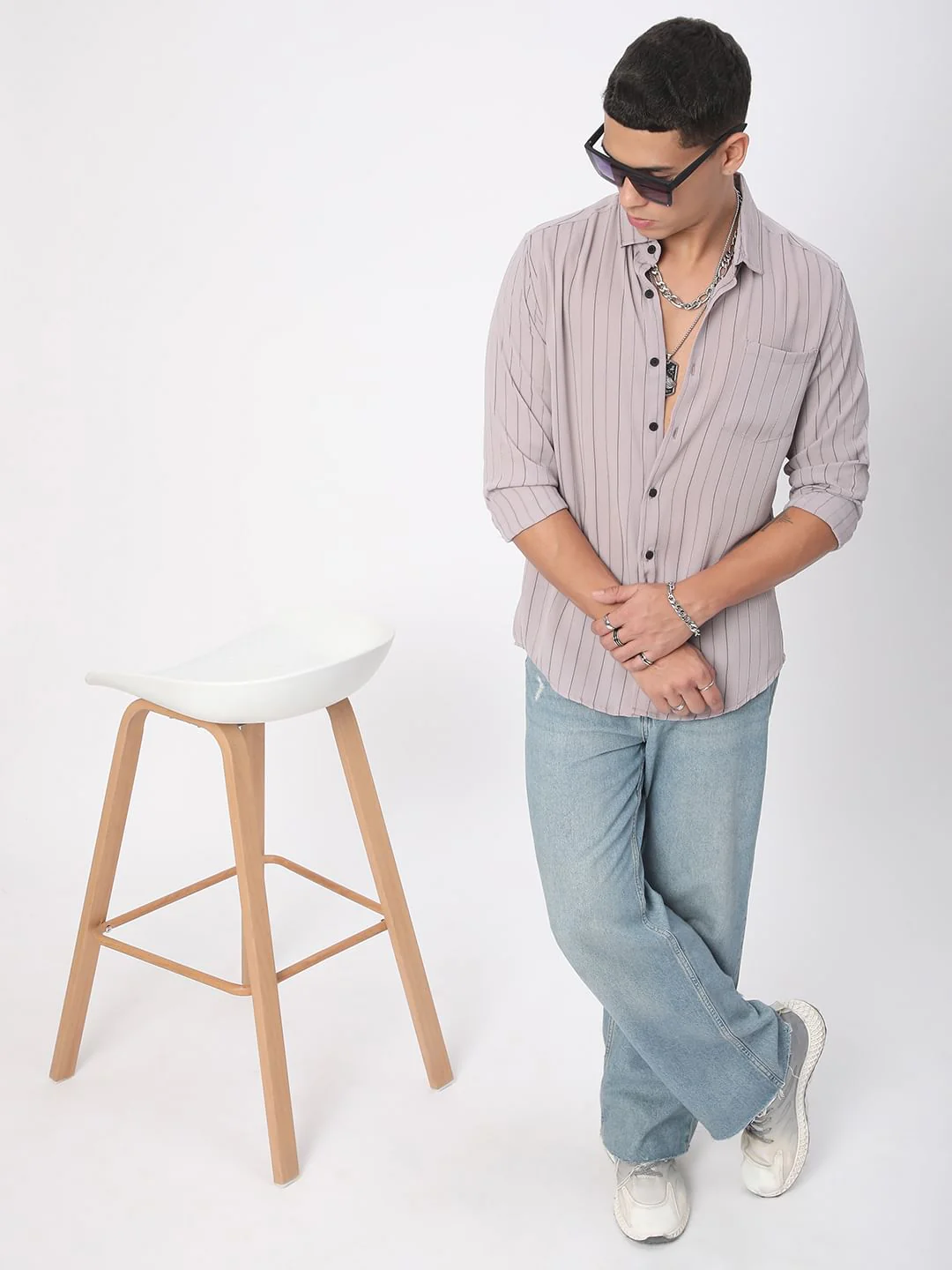Wisteria Purple Striped Shirt - Image 7
