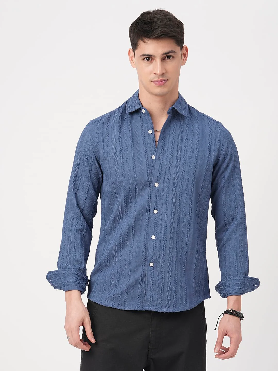 Yale Blue Jacquard Shirt - Image 5