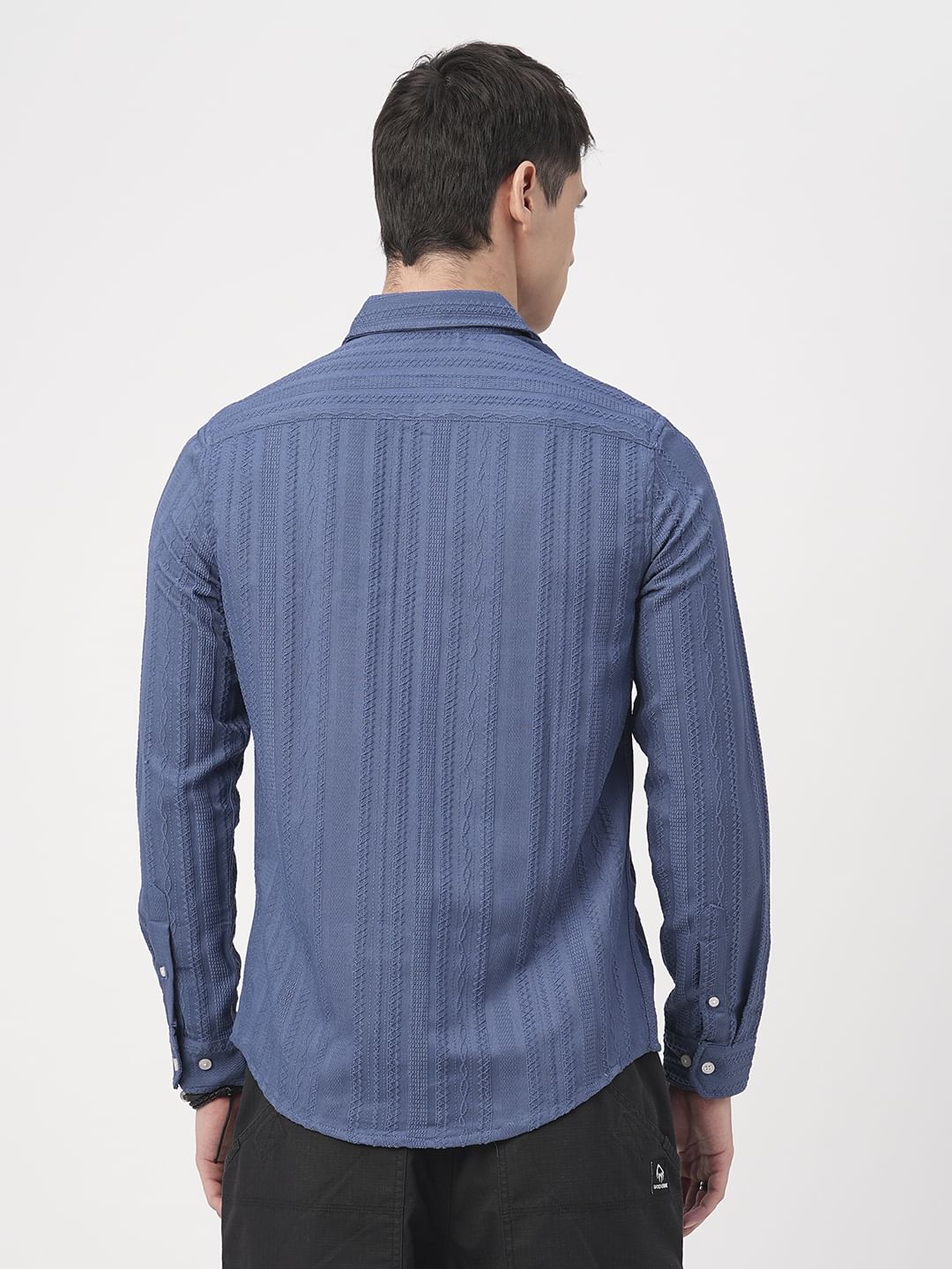 Yale Blue Jacquard Shirt - Image 7